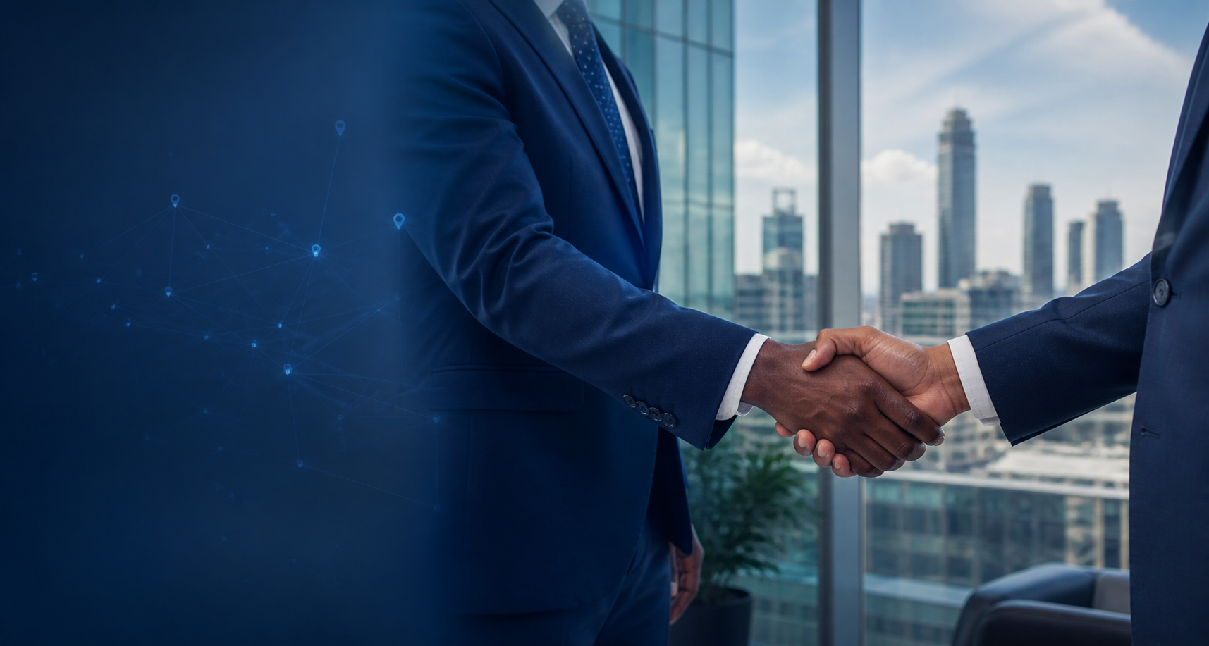 Business professionals building a partnership